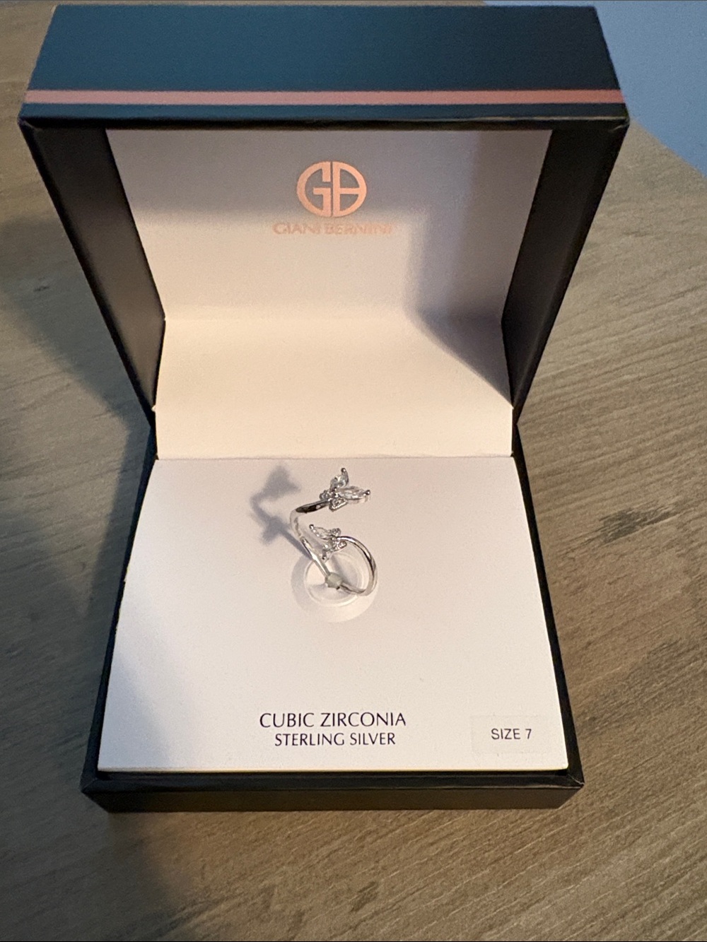 Giani Bernini Sterling Silver Snake Ring with Clear Cubic Zirconia